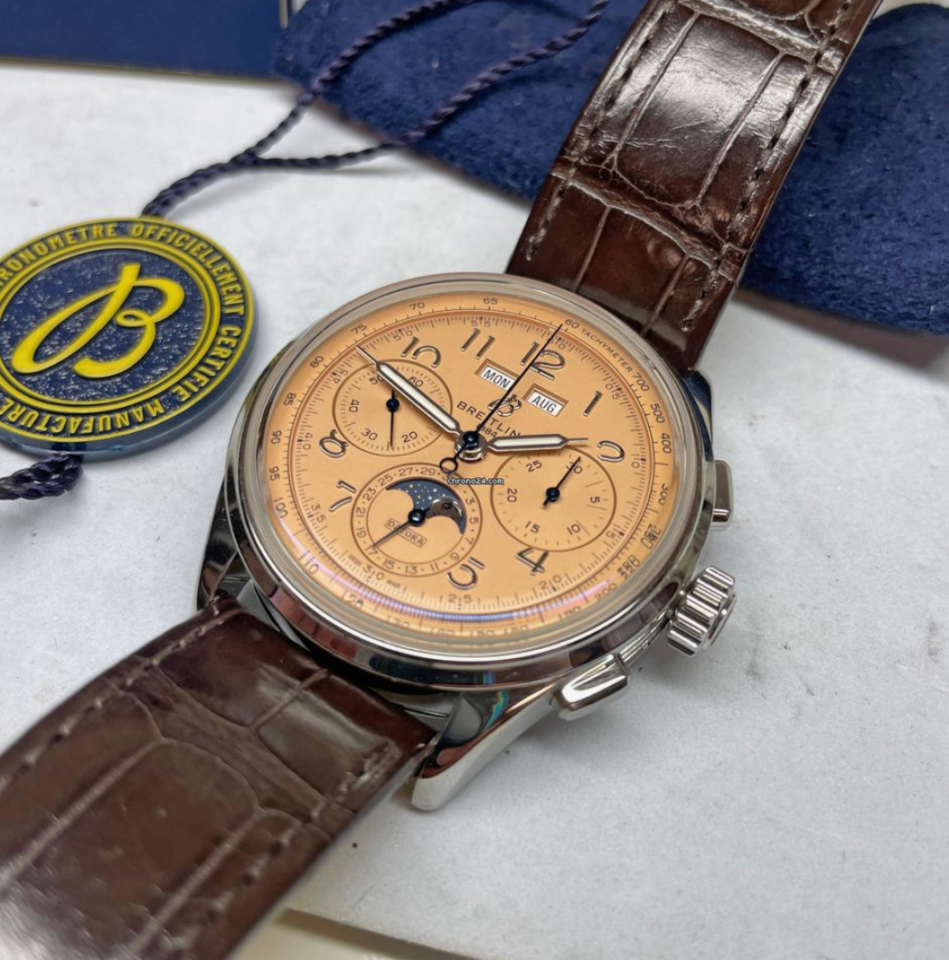 Breitling Premier B25 DATORA 42mm Salmon Copper Dial AB2510201K1P1